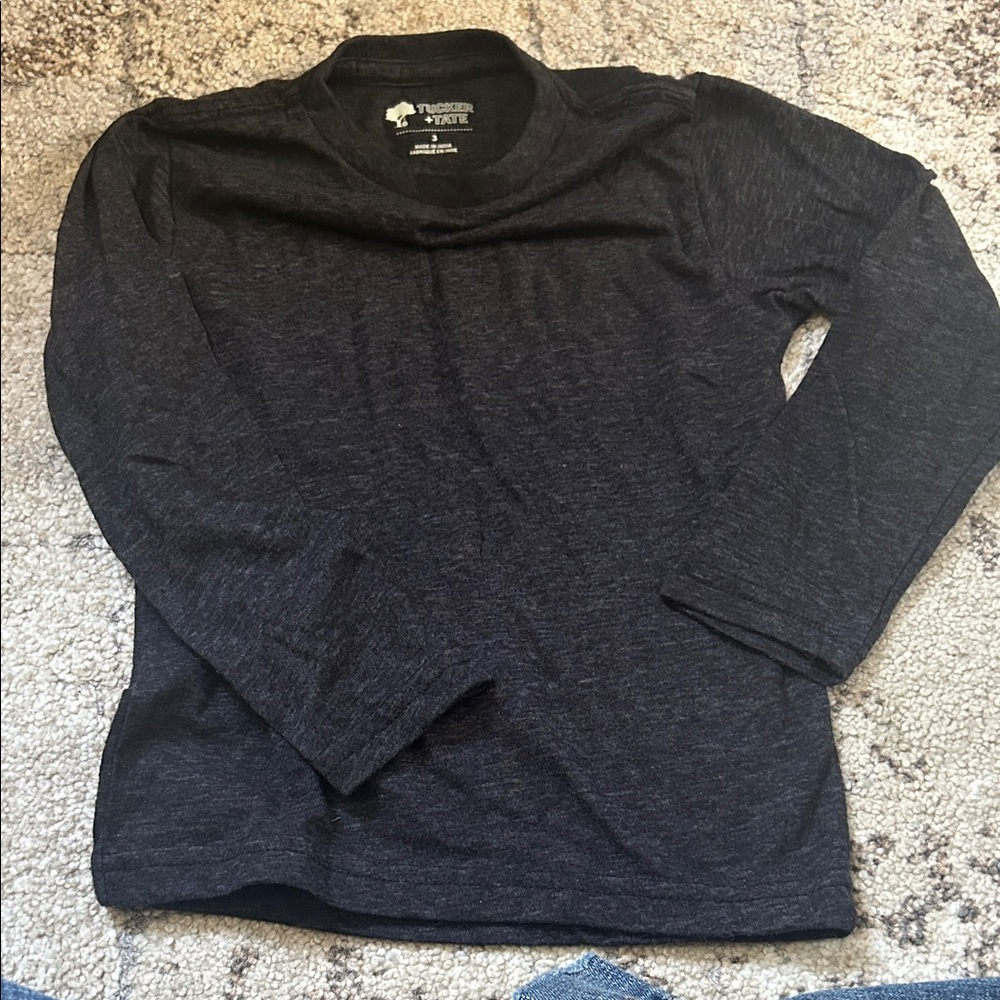 Tucker + Tate Men's Long-Sleeve Crew in Dark Charcoal Heather